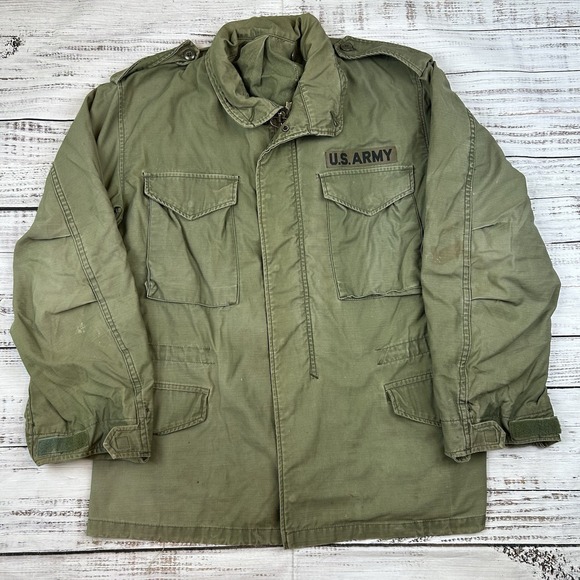 VTG US Army M-65 Field Jacket OG-107 Cold Weather Coat Medium Regular Fatigue - Picture 1 of 11